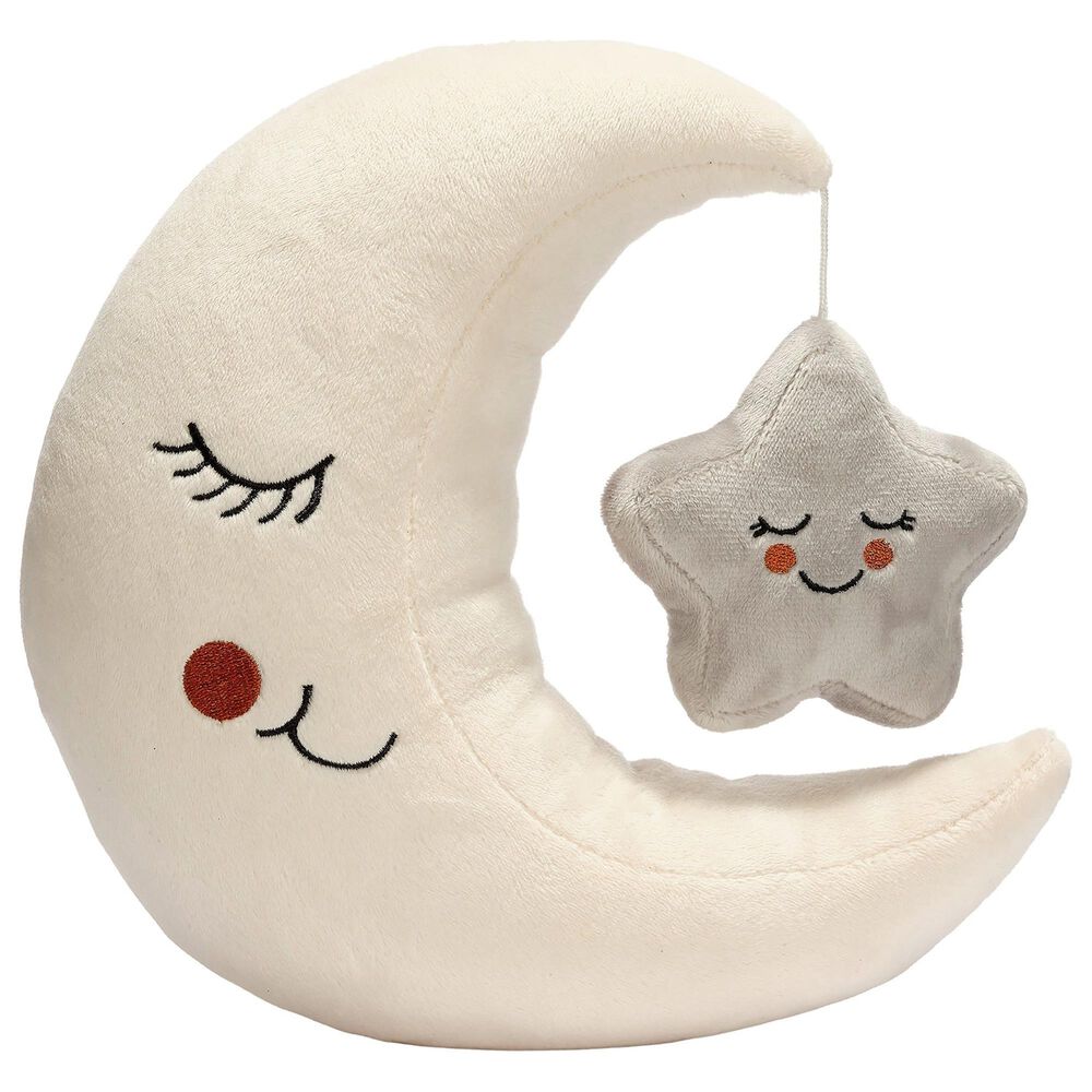 Lambs and Ivy Goodnight Moon Plush Moon and Star Stuffed Toy in Creamy and Light Gray, , large