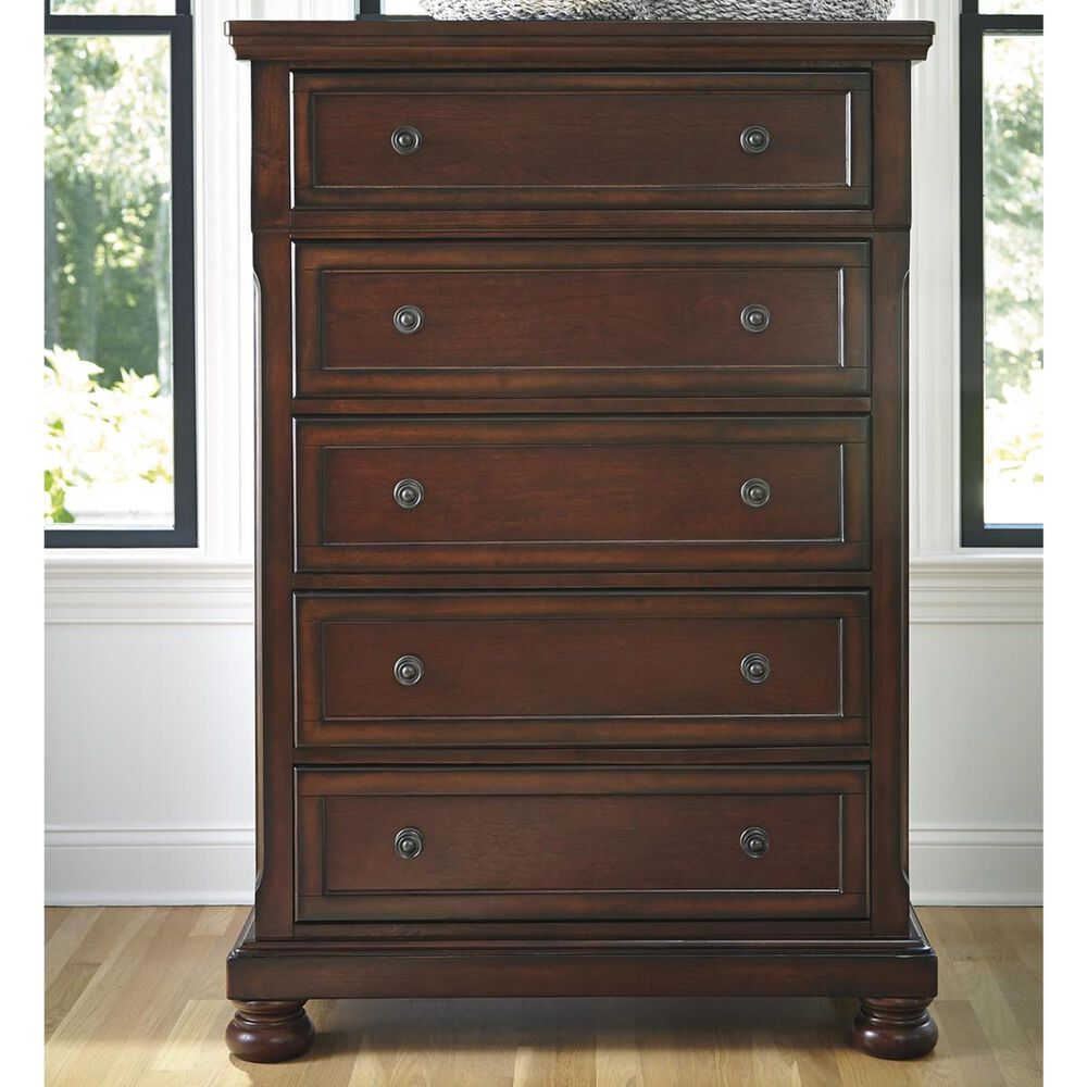 Millenium Porter 5 Drawer Chest in Rustic Brown, , large