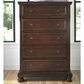 Millenium Porter 5 Drawer Chest in Rustic Brown, , large