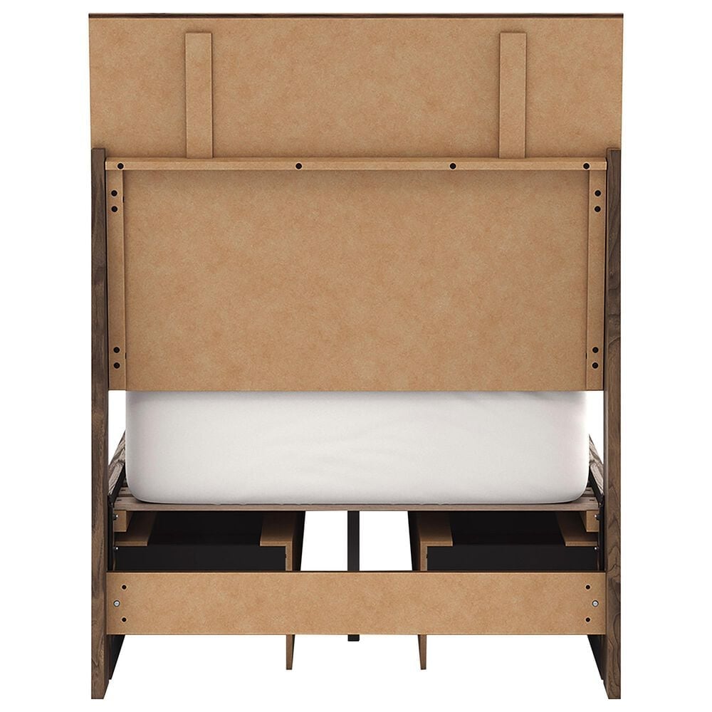 Ashley Chirason Twin Panel Bed with Storage in Brown, , large