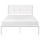 Hearth and Haven Eastern King Platform Bed with Faux Cane Panel Headboard in White, , large