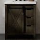 Lexora Home Marsyas 30" Single Bathroom Vanity in Rustic Brown with White Quartz Top and Rectangular Sink, , large