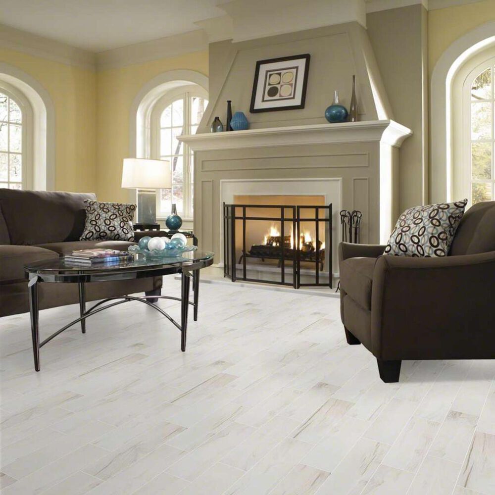 Shaw Voyage White 6" x 24" Porcelain Tile, , large