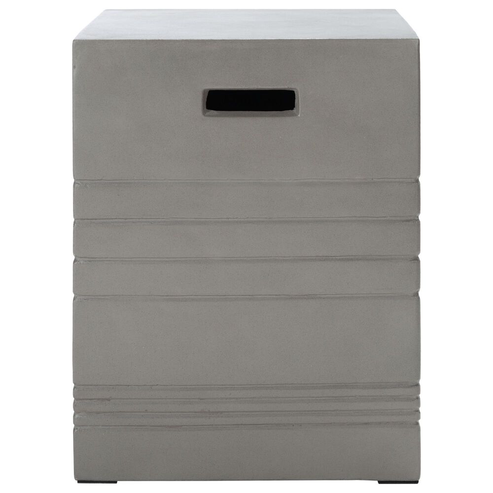 Safavieh Monterey Patio Accent Stool in Dark Gray, , large