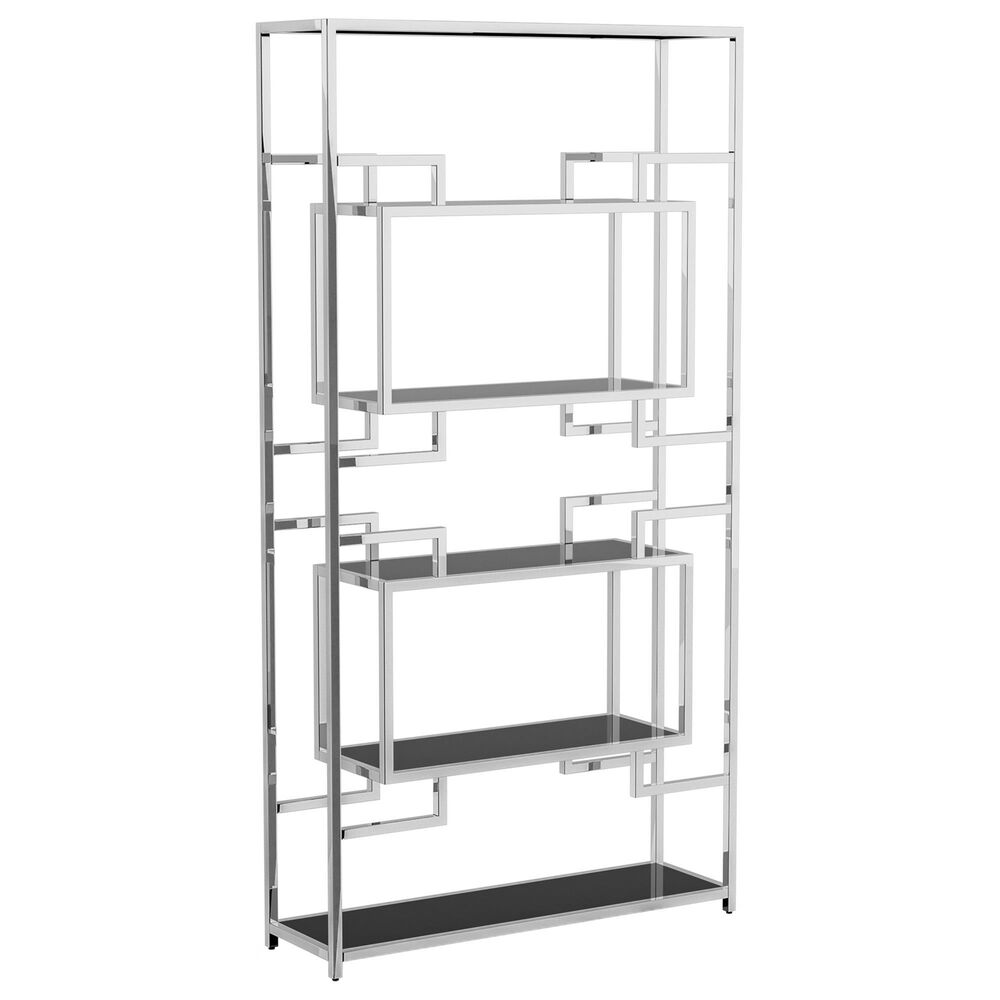 Furniture of America Spivey Bookcase in Chrome/Clear, , large