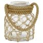 Maple and Jade 9" Decorative Indoor/Outdoor Candle Lantern with Rope Handle in Clear and Brown, , large