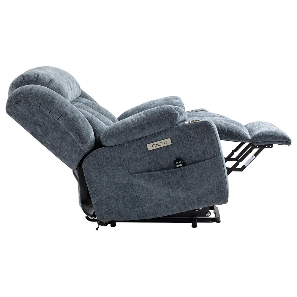 Hearth and Haven Power Lift Recliner in Blue, , large