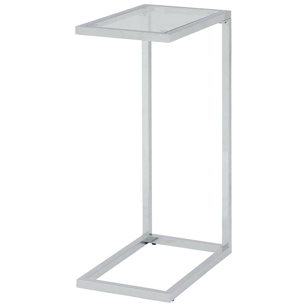 Carolina Cottage Kelli Accent C Table in Tempered Glass and Chrome, , large