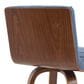 Armen Living Vienna Swivel Bar Height Stool with Vintage Blue Upholstery in Walnut, , large