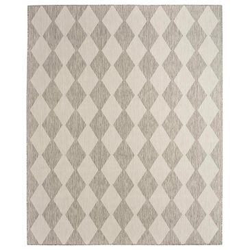 Nourison Positano Geometric Light Grey 6" x 9" Indoor/Outdoor Area Rug, , large