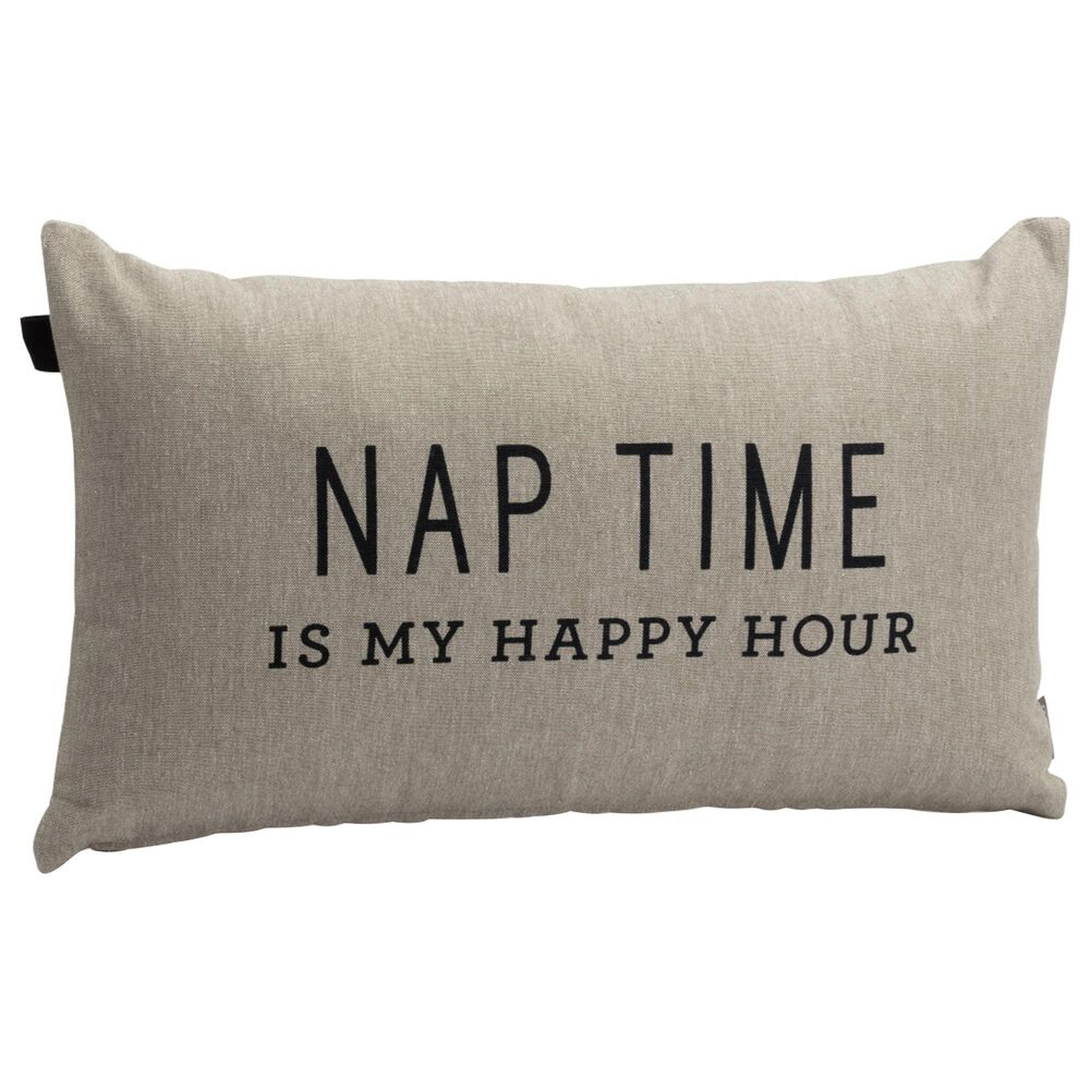 Demdaco Men&#39;s Gifts Happy Hour 12&quot; x 21&quot; Lumbar Throw Pillow in Taupe, , large