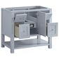 James Martin Vanities Breckenridge 36" Single Bathroom Vanity in Serenity Blue with 3 cm White Zeus Quartz Top and Rectangular Sink, , large