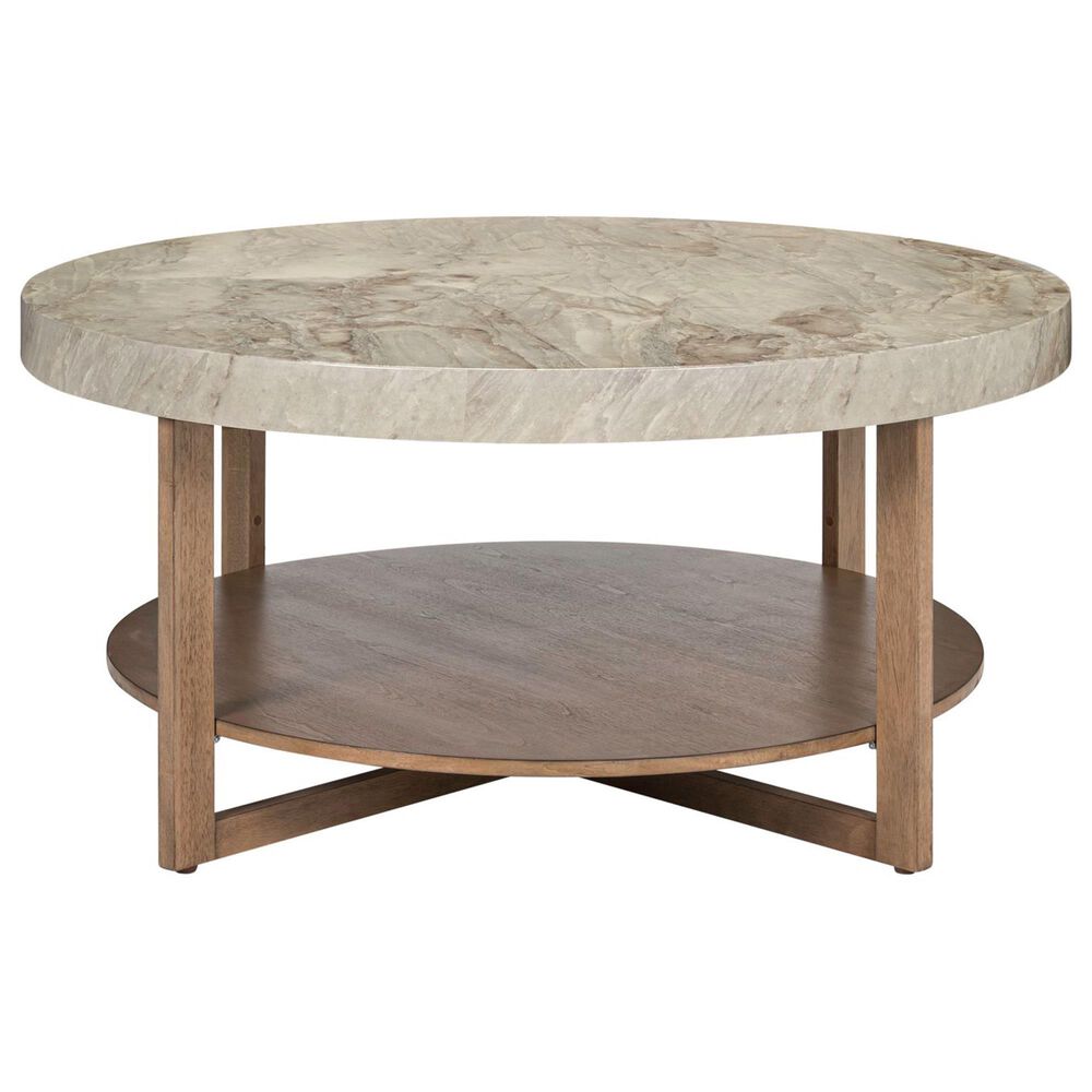 Belle Furnishings Danby Cocktail Table in Nutmeg and Alabaster, , large