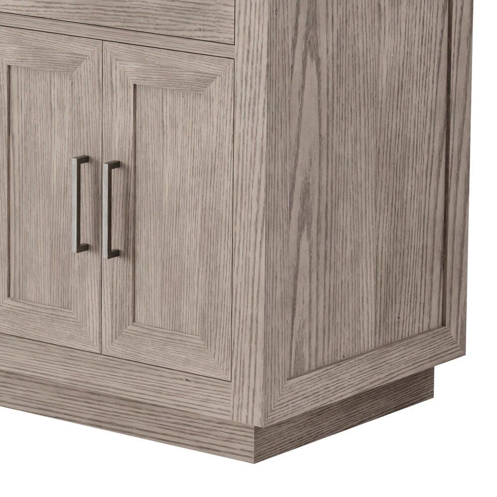 Lexora Home Abbey 60" Double Bathroom Vanity in Grey Oak with 2 cm White Quartz Top and Rectangular Sinks, , large
