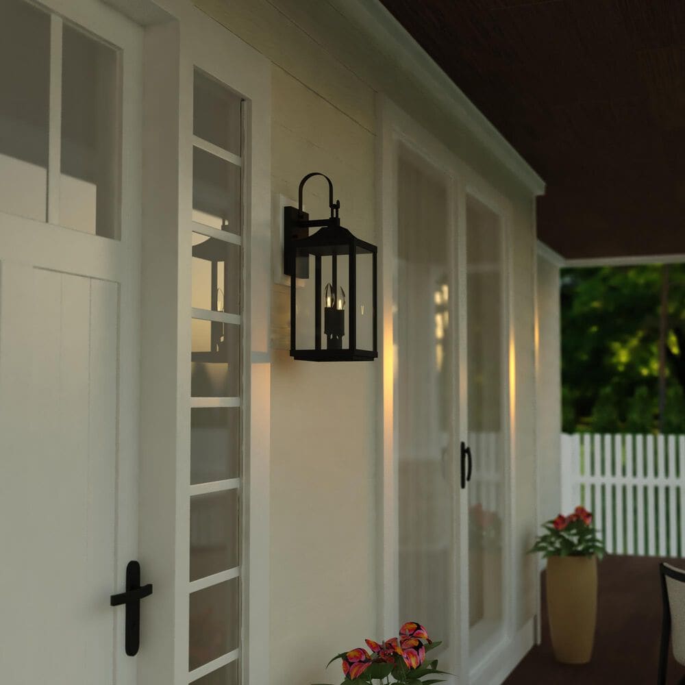 Vaxcel Old Town 2-Light Outdoor Wall Sconce in Textured Black, , large