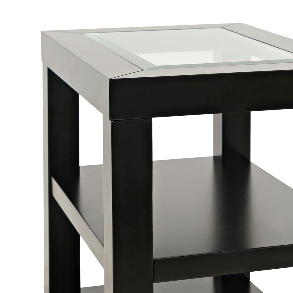 Waltham Urban Icon Chairside Table in Polished Black, , large