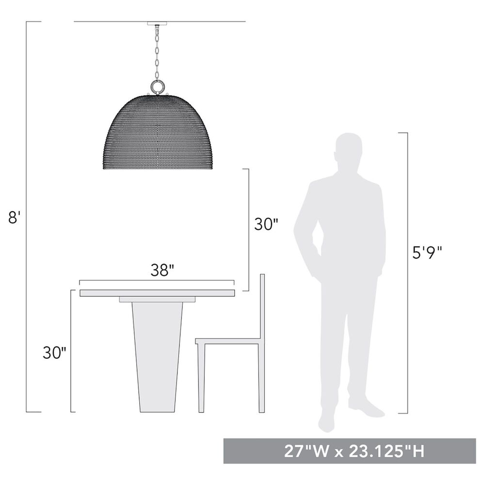 Golden Lighting Rue 8-Light Pendant in Matte Black with Woven Sweet Grass Shade, , large