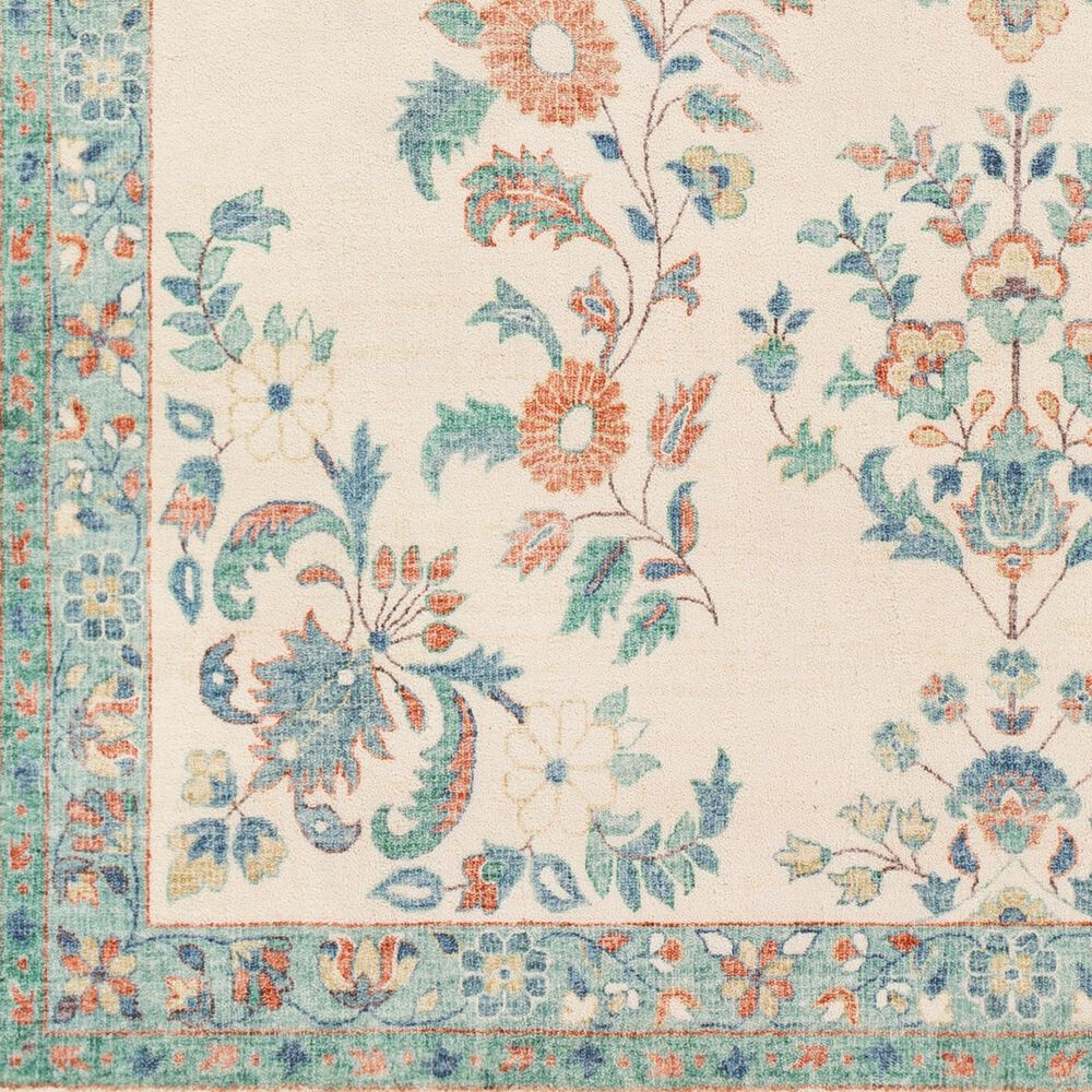 Surya Erin 2&#39; x 3&#39; Cream, Orange, Denim, Butter and Emerald Area Rug, , large