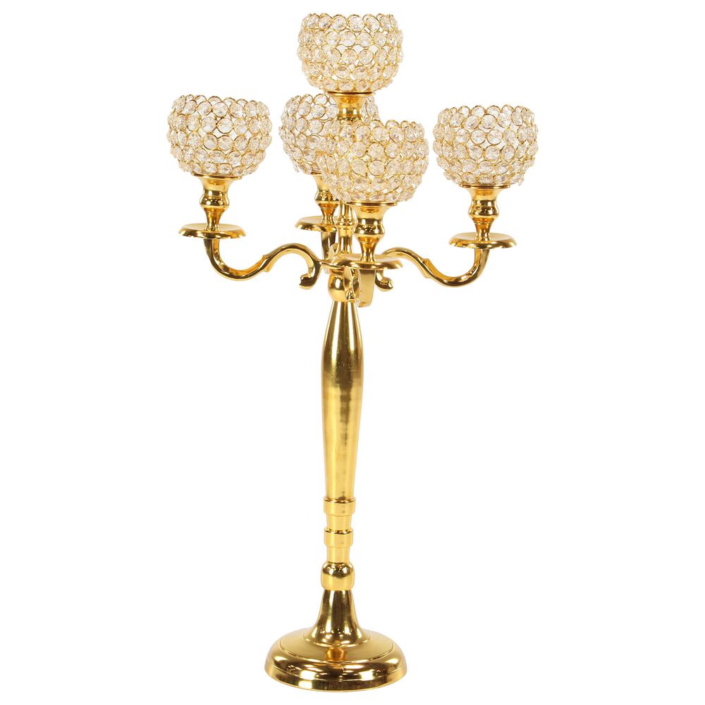 Maple and Jade 15" x 27" Hurricane Lamp in Gold, , large