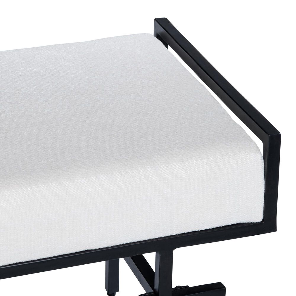 Slatehouse Zara Metal and Upholstered Bench in Black, , large