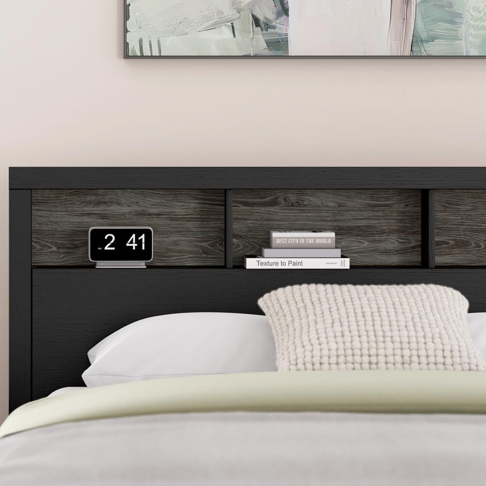 Ashley Broachmyn Full Bookcase Bed in Black and Gray, , large