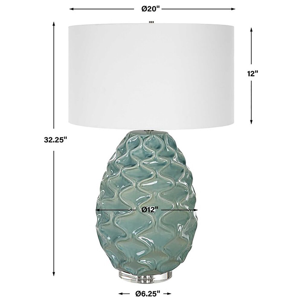 Uttermost Laced Up Table Lamp in Seafoam Gloss, , large