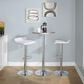 Lumisource Ale Swivel Adjustable Barstool with White Seat in Chrome (Set of 2), , large
