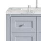 James Martin Vanities Breckenridge 30" Single Bathroom Vanity in Serenity Blue with 3 cm Carrara White Marble Top and Rectangular Sink, , large