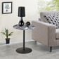 HOMLUX 17.5" End Table with Marble Textured Top in Black, , large