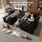 HOMLUX 107.87" Ultra-Comfort Chenille Sectional Sofa Set in Balck, , large