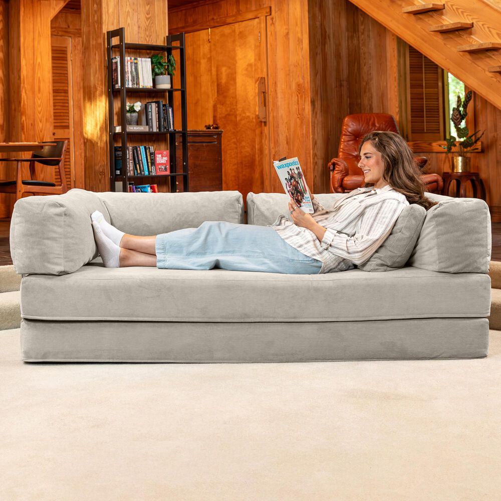 Jaxx Unsofa Stationary Loveseat in Stucco Grey, , large