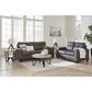 Ashley Barlin Mills Stationary Sofa and Loveseat Set in Umber, , large