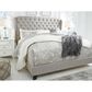 Signature Design by Ashley Jerary Queen Wingback Upholstered Bed in Light Gray, , large