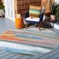 Safavieh Barbados Abstract Sunset 8" Round Light Blue and Pink Indoor/Outdoor Area Rug, , large