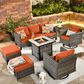 HOMLUX 7-Piece Patio Sofa Set in Orange, , large