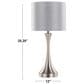 LumiSource Lenuxe 25" Metal Table Lamp with Grey Linen Shade in Brushed Nickel (Set of 2), , large