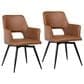 Blue Sun Designs Romano Swivel Dining Arm Chair in Brown Faux Leather, , large
