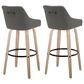 LumiSource Hannah Swivel Bar Stool with Dark Grey Faux Leather Upholstery in Whitewashed and Black (Set of 2), , large