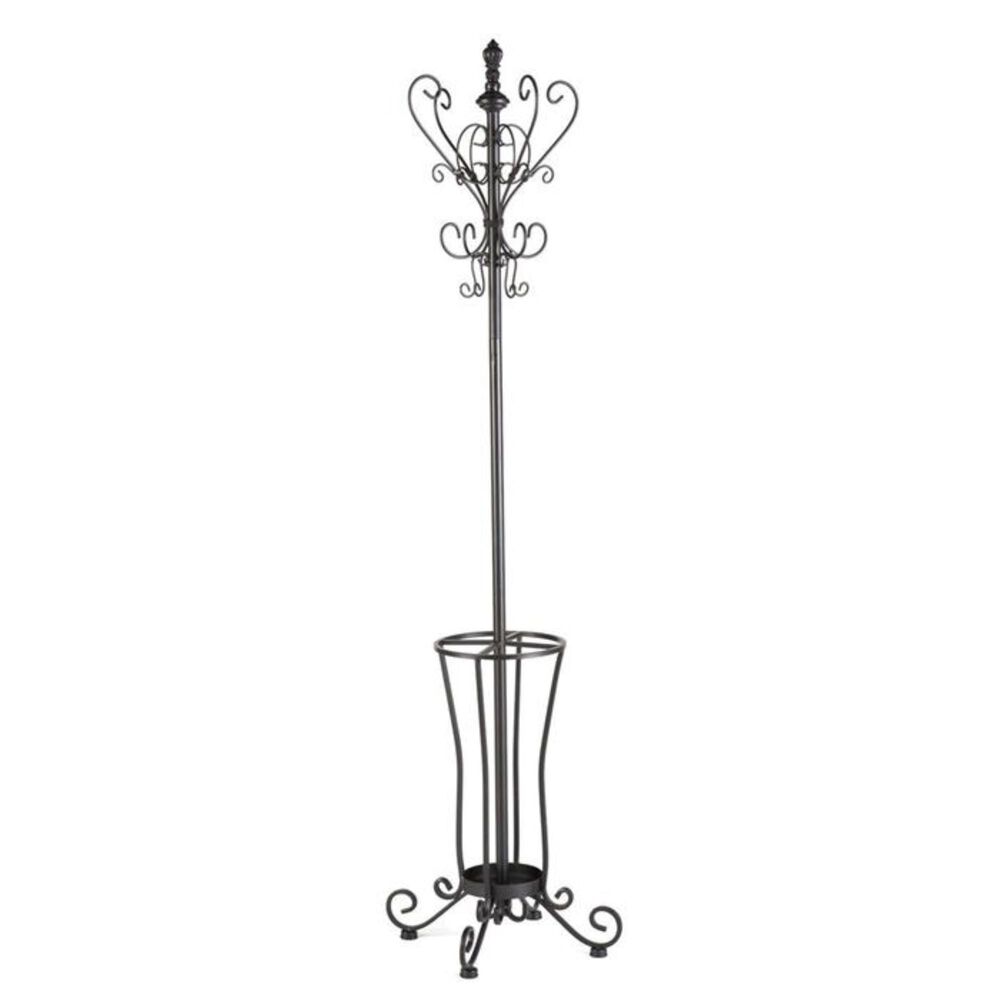 Southern Enterprises Metal Scroll Coat Rack with Umbrella Stand, , large