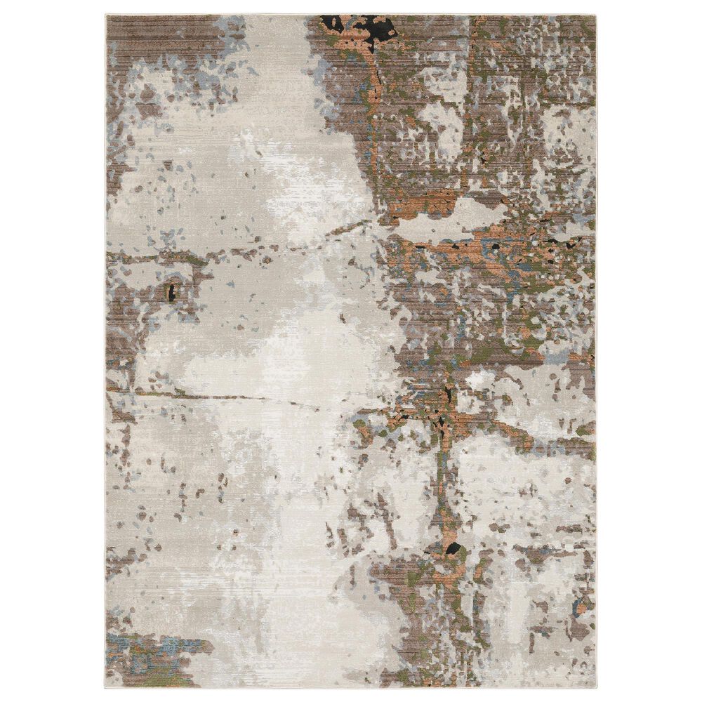 Oriental Weavers Caravan Frosted Mountain 6"7" x 9"6" Beige Area Rug, , large