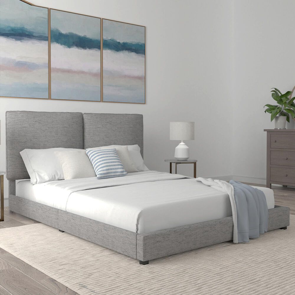Richlands Furniture Arden Queen Upholstered Platform Bed in Nature Gray, , large