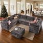 Noviland HOMLUX 8-Piece Mod U-Sectional with Chaise in Gray, , large