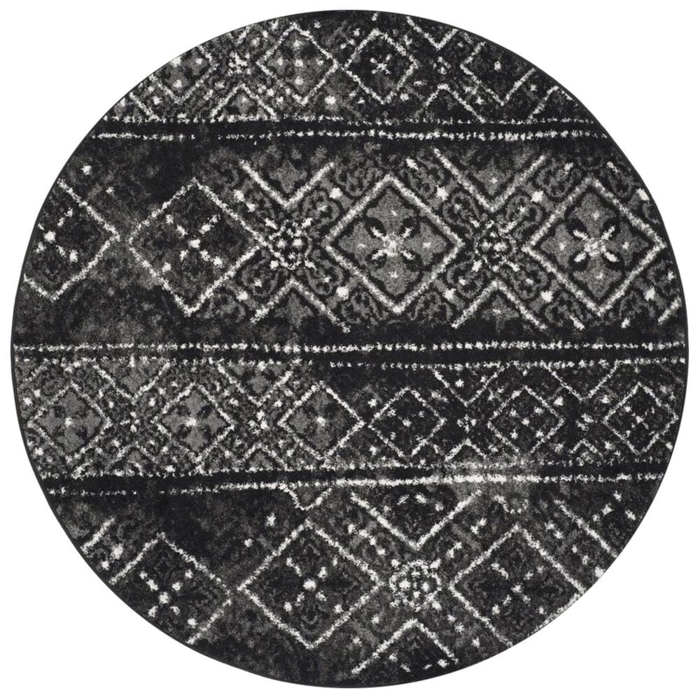 Safavieh Adirondack ADR111C 4&#39; Round Black and Silver Area Rug, , large