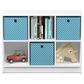 HOMLUX 6-Cube Bookshelf Bookcase with Light Blue Storage Bins in White, , large