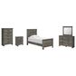 Ashley Frandern 5-Piece Twin Panel Bedroom Set in Rustic Warm Gray, , large