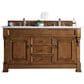 James Martin Vanities Brookfield 60" Double Bathroom Vanity in Country Oak with 3 cm Eternal Jasmine Pearl Quartz Top and Rectangle Sink, , large