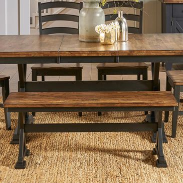 A-America Stone Creek Dining Bench in Chicory and Slate Black , , large