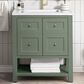 James Martin Vanities Breckenridge 30" Single Bathroom Vanity in Smokey Celadon with Single Hole 3 cm White Zeus Quartz Top and Rectangular Sink, , large