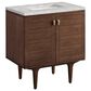 James Martin Vanities Amberly 30" Single Bathroom Vanity in Mid-Century Walnut with 3 cm Victorian Silver Quartz Top and Rectangular Sink, , large
