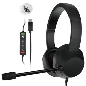 Adesso Wired Stereo Headset with AI Control in Black, , large